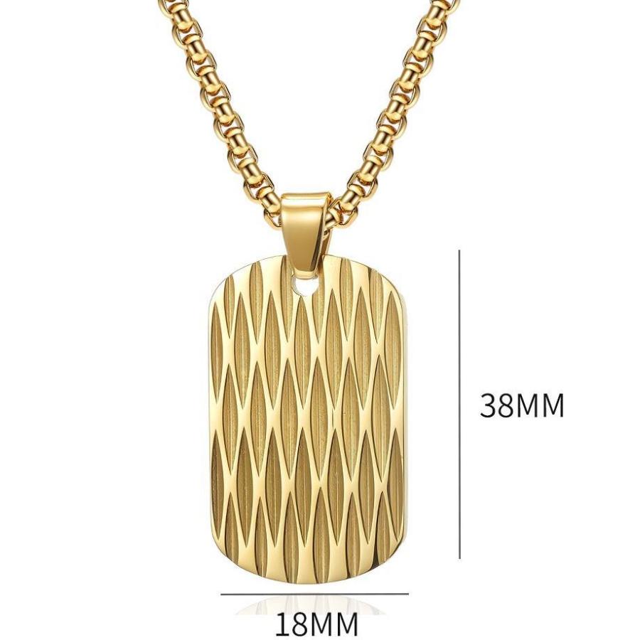 刃文柄 プレート ネックレス (3色）メンズ ネックレス ドッグタグ |  | 08