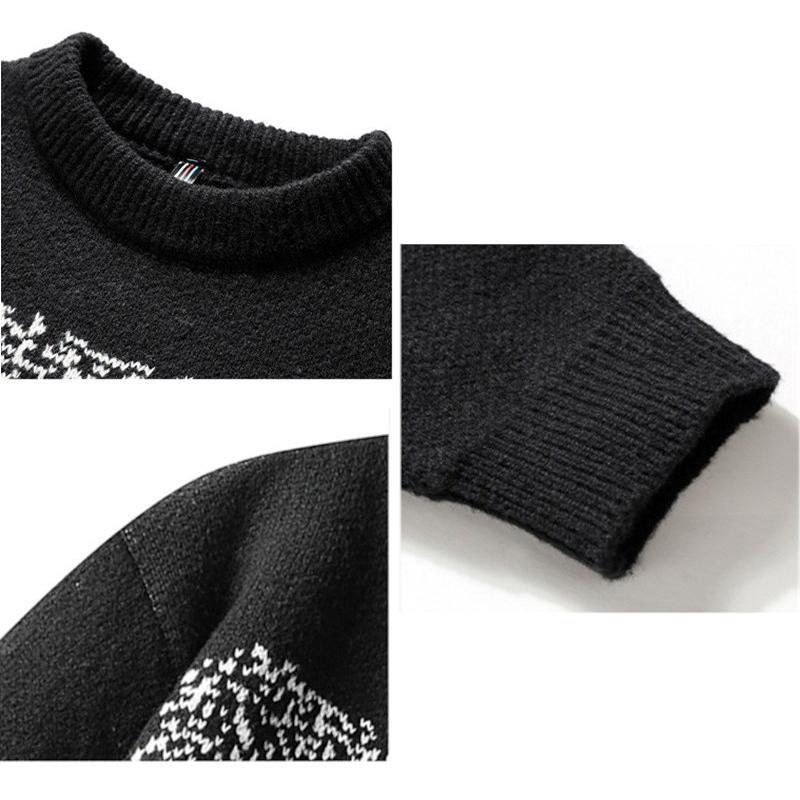 バンダナ柄 クルーネック ニット丸首セーター Paisley bandana pattern crew neck sweater |  | 06