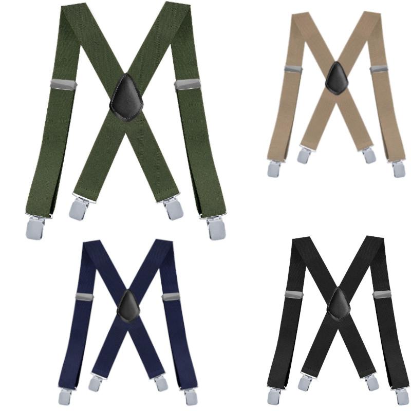ワイド サスペンダー X型 幅広 クリップ Elastic X-Back Pant Suspenders【送料無料】 | 