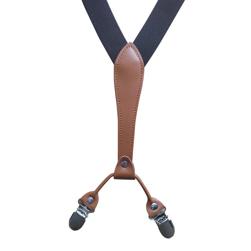 サスペンダー Y型 レザー風アクセント 太さ2.5センチ Elastic Y-Back Pant Suspenders（7色）【送料無料】 |  | 08