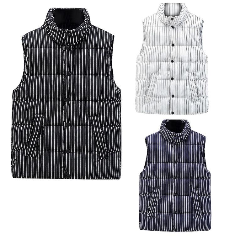 ストライプ ダウンベスト ピンストライプ柄 中綿ベスト Striped Down Vest Size L〜3XL | 