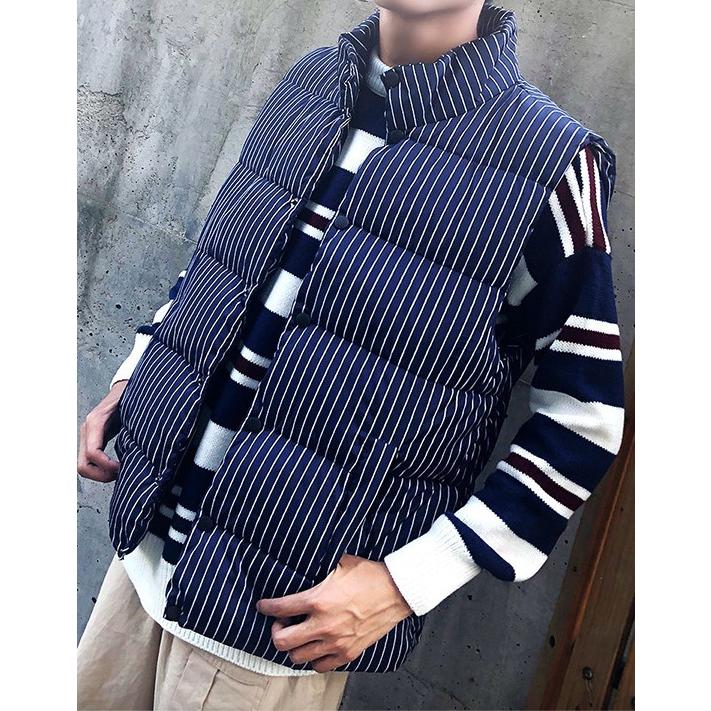 ストライプ ダウンベスト ピンストライプ柄 中綿ベスト Striped Down Vest Size L〜3XL |  | 10