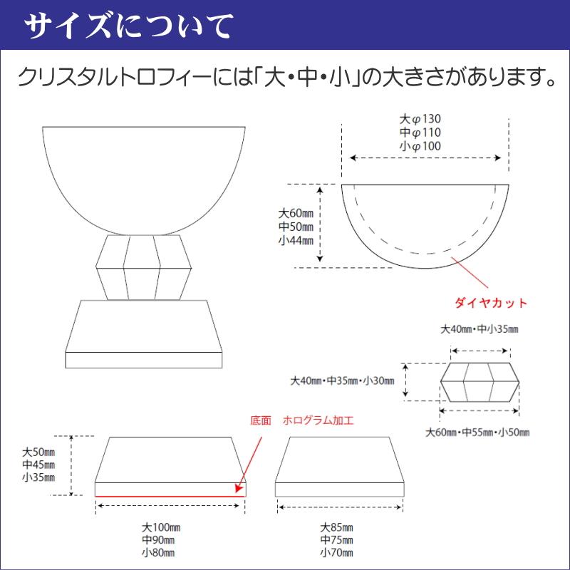名入れ カップ形 クリスタル トロフィー CR-6(中) 優勝トロフィー ゴルフコンペ 社内表彰 取引先表彰 認定証 感謝状 表彰状 周年記念_4