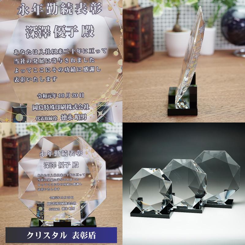 名入れ クリスタル 表彰盾 DP-19(中) 台座付き 社内表彰 取引先表彰 認定証 感謝状 表彰状 周年記念 名前入れ 送料無料_2
