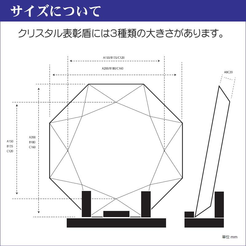 名入れ クリスタル 表彰盾 DP-19(中) 台座付き 社内表彰 取引先表彰 認定証 感謝状 表彰状 周年記念 名前入れ 送料無料_6