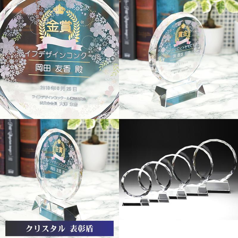 名入れ クリスタル 表彰盾 DP-3(ミニ) 社内表彰 取引先表彰 認定証 感謝状 表彰状 周年記念 名前入れ 送料無料の画像