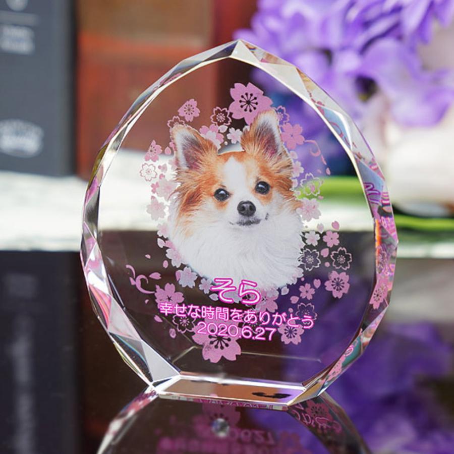 ペット 位牌 クリスタル KP-28(大) 名入れ ペット位牌 仏具 犬 猫 愛犬 愛猫 写真 メモリアル位牌 ペット仏具 ペット供養 手元供養_1