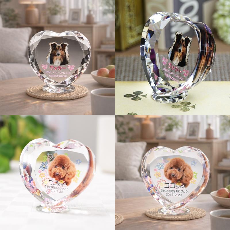 ペット 位牌 クリスタル KP-6(小) 名入れ ペット位牌 仏具 犬 猫 愛犬 愛猫 写真 メモリアル位牌 ペット仏具 ペット供養 手元供養_1