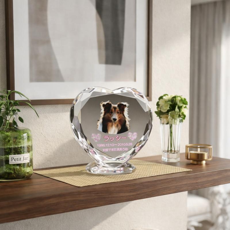 ペット 位牌 クリスタル KP-6(小) 名入れ ペット位牌 仏具 犬 猫 愛犬 愛猫 写真 メモリアル位牌 ペット仏具 ペット供養 手元供養_8