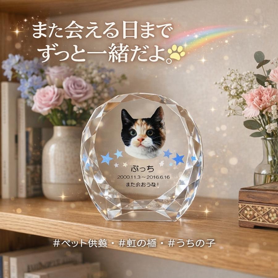 ペット 位牌 クリスタル KP-7(小) 名入れ ペット位牌 仏具 犬 猫 愛犬 愛猫 写真 メモリアル位牌 ペット仏具 ペット供養 手元供養_1