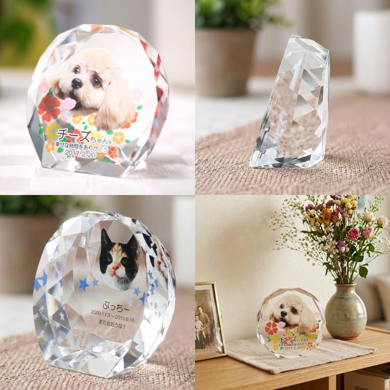 ペット 位牌 クリスタル KP-7(小) 名入れ ペット位牌 仏具 犬 猫 愛犬 愛猫 写真 メモリアル位牌 ペット仏具 ペット供養 手元供養_2