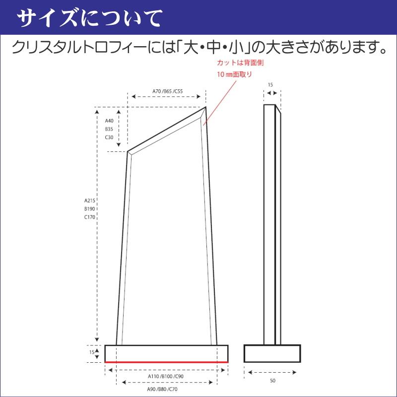 名入れ クリスタル トロフィー WCR-37(中) ホワイトガラス 優勝トロフィー ゴルフコンペ 社内表彰 取引先表彰 認定証 感謝状 表彰状 周年記念の画像