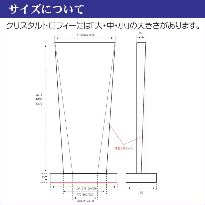 名入れ クリスタル トロフィー WCR-38(中) ホワイトガラス 優勝トロフィー ゴルフコンペ 社内表彰 取引先表彰 認定証 感謝状 表彰状 周年記念の画像