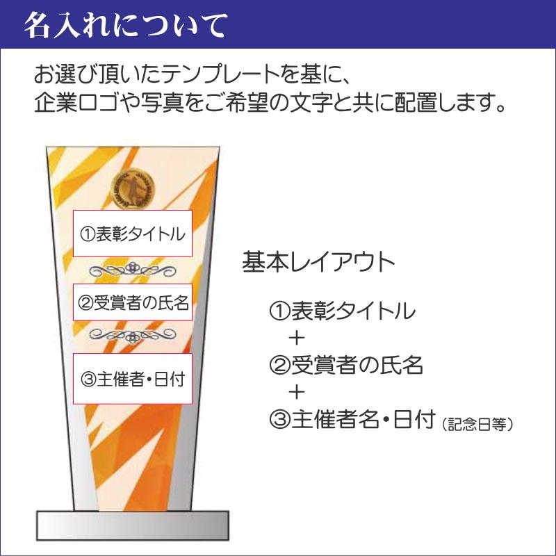 名入れ クリスタル トロフィー WCR-38(中) ホワイトガラス 優勝トロフィー ゴルフコンペ 社内表彰 取引先表彰 認定証 感謝状 表彰状 周年記念の画像
