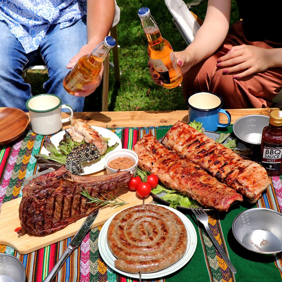 (送料無料) スーパー盛り上がる！BBQセット 7人前 2.5kg BBQ 焼肉 ソーセージ ポークバックリブ ワニつめ肉 骨付きリブロースステーキ BBQソース |  | 03