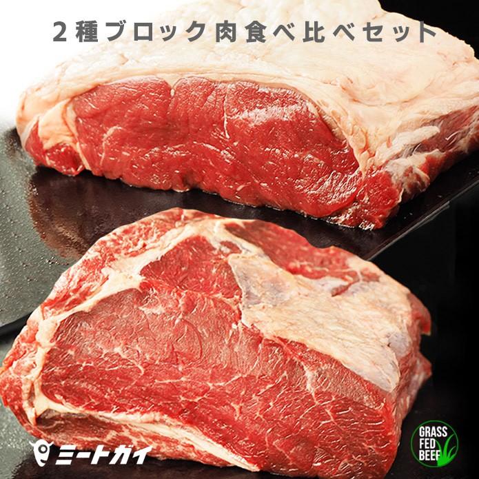 牛肉 肉 ステーキ サーロインとリブロースの食べ比べセット！総重量1.8kg BBQ 送料無料 ブロック肉 塊肉  赤身 | 