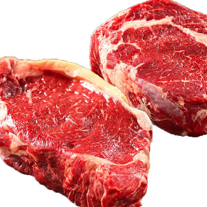 送料無料 肉 ステーキ 牛肉 サーロインとリブロース ステーキ 食べ比べセット！1kg ブロック肉 塊肉 グラスフェッドビーフ 牧草牛 |  | 01