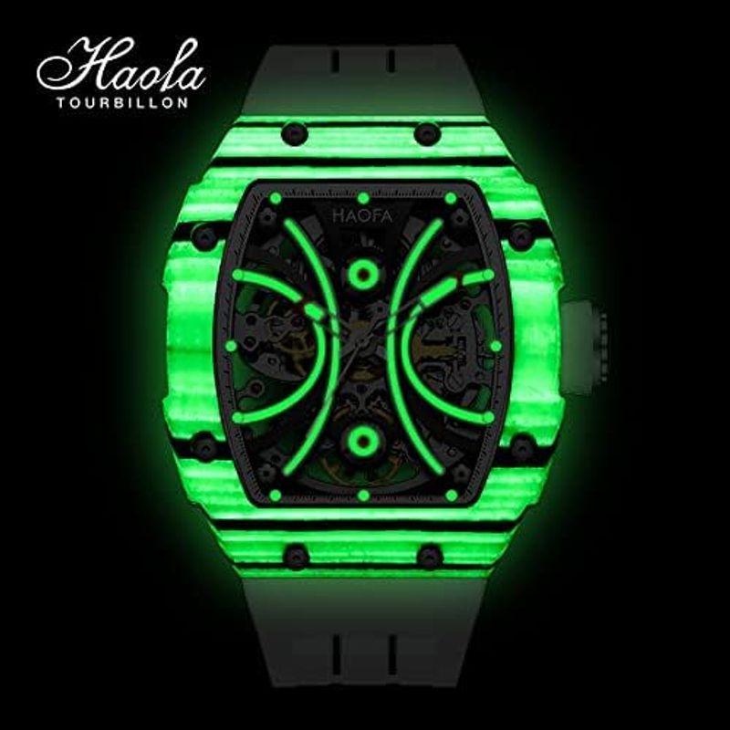 新作マット・カーペット ＨＡＯＦＡ 腕時計メンズ スケルトン自動巻き 機械式 炭素繊維シェル 樽型 トノー型 チタン時計 紳士 ビジネス ファッション 男性プレゼン 【U1491135303】(54123円)