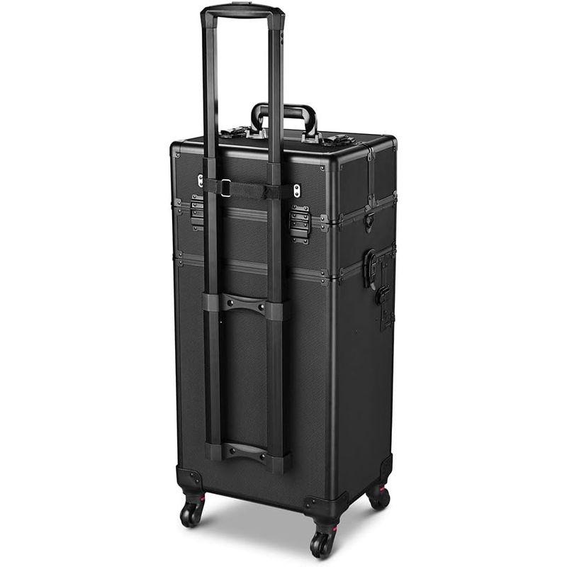 BYOOTIQUE 2in1 メイクボックス キャリーケース 3way 大容量 プロ用 鏡 鍵付き メイク キャリー キャスター付き メイク メイク キャリーケース 大容量 2in1 メイクボックス 3way プロ用 鏡 鍵付き キャリー キャスター付き