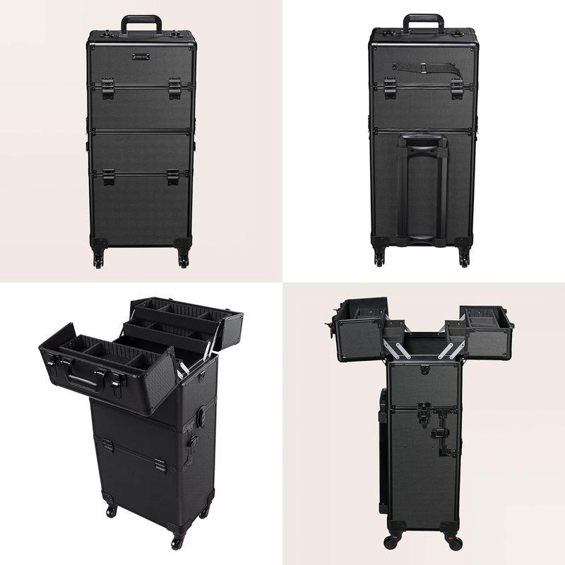 BYOOTIQUE 2in1 メイクボックス キャリーケース 3way 大容量 プロ用 鏡 鍵付き メイク キャリー キャスター付き メイク メイク キャリーケース 大容量 2in1 メイクボックス 3way プロ用 鏡 鍵付き キャリー キャスター付き