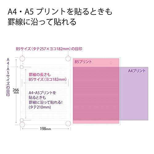 コクヨ ノート キャンパスノート プリント貼付用 B5ノビ ドット入りA罫 5色パック ノ-3HATX5｜themellow｜04