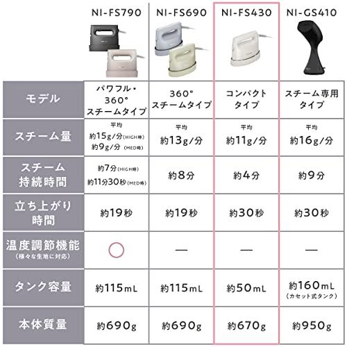 パナソニック 衣類スチーマー パワフルスチーム コンパクト 軽量 プレスもできる2WAY 脱臭 除菌 アイボリー NI-FS430-C｜themellow｜02