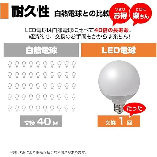 エルパELPA  LED電球 ボール球形 G95  口金E26 / 100W形 / 電球色  5年保証 / 電球 LDG13L-G-G2106｜themellow｜06