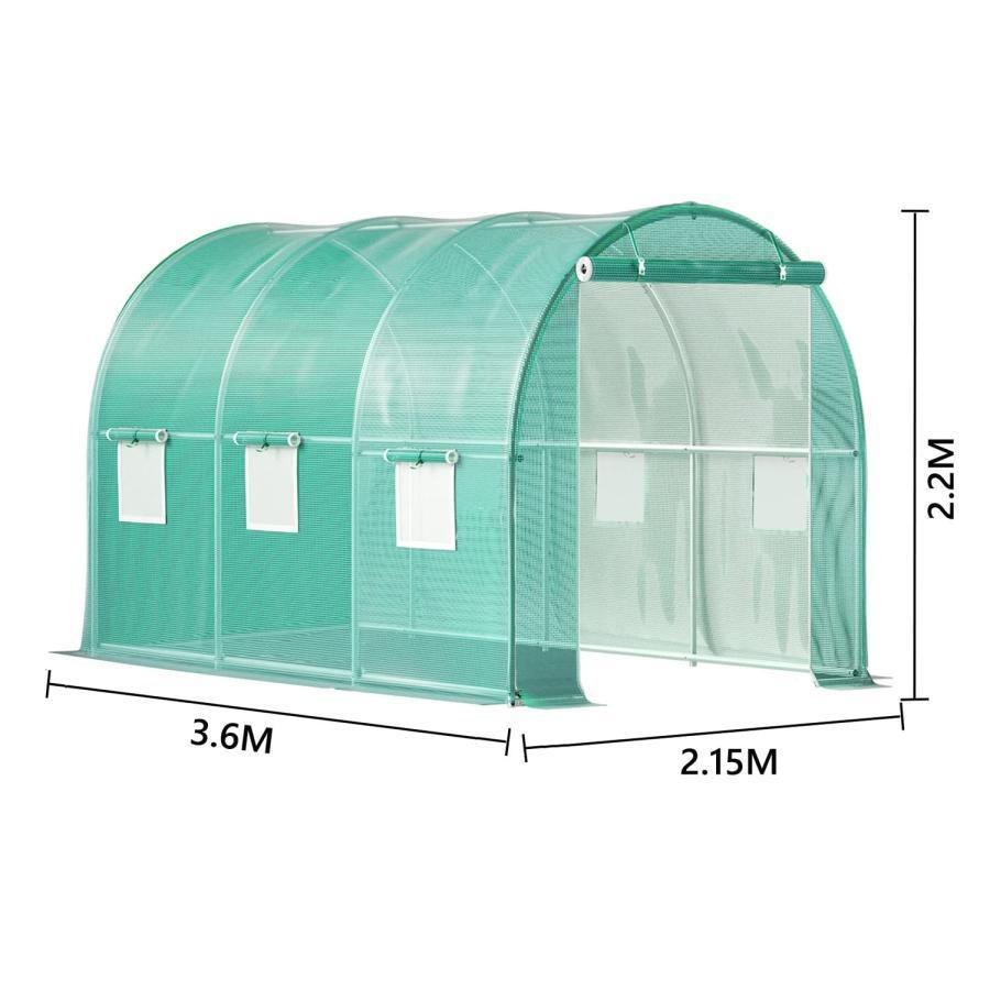 ビニールハウス 大型 ビニール温室 ガーデンハウス 頑丈な金属フレーム 組立式 植物の温室 簡易温室 替えカバー 耐久性 抗UV 防雨?防寒 害虫?鳥防止 野菜用温室 野菜