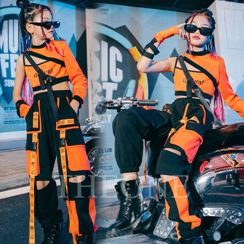 買得 ダンス 衣装 キッズ オレンジ チア チアガール セットアップ ジャズダンス 応援団 ガールズ 演出服 へそ出し おしゃれ 卒業式 韓国 演奏会 練習着 Quran Unv Edu Sd