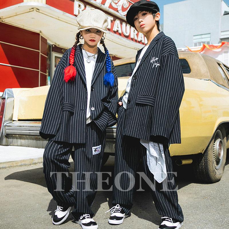 キッズ ダンス衣装 セットアップ ベスト 長パンツ 帽子 ヒップホップ カーキ 黒 女の子 男の子 Hiphop 子供 団体服 上下セット 応援団 イベント 発表会 演出服 独特な