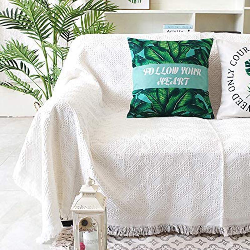 マルチカバー 北欧風 ソファカバー おしゃれ 123人掛け 綿製品のブランケット ホワイト 無地