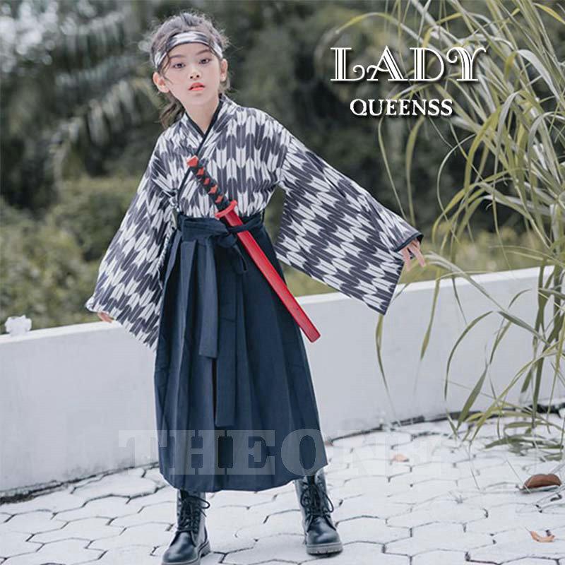 子供 ハロウィン 侍服 侍コス 武士コス 剣道 袴女の子 サムライ 浴衣 和風 着物 学園祭 舞台演出 ハロウィンパーティー 伝統的 Theoneacf 0 Theone 通販 Yahoo ショッピング