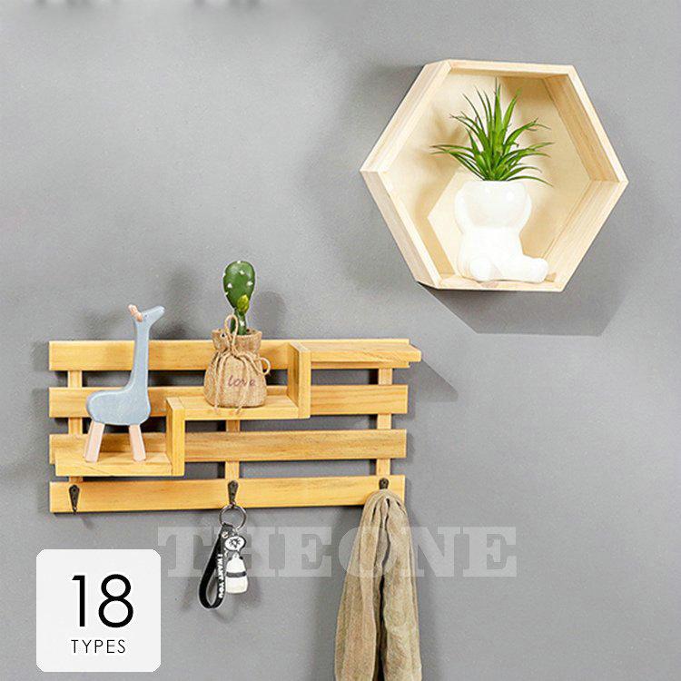 インテリア 壁掛け 壁掛けラック ウォールシェルフ リビング 玄関 小物置き おしゃれ 模様替え 家 六角形 木