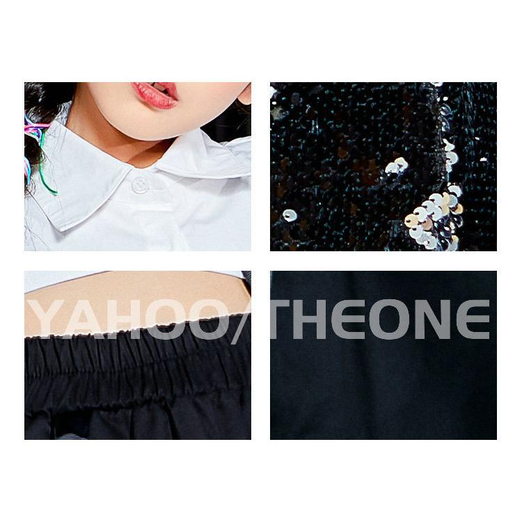 キッズダンス衣装 韓国 チアダンス衣装 発表会 黒 キラキラ スパンコール かっこいい ヒップホップ ガールズ 応援団 練習着 おしゃれ Theoneago 002 Theone 通販 Yahoo ショッピング