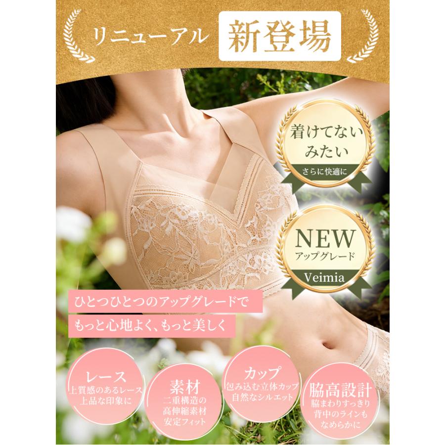 Veimia（ヴェーミア） ノンワイヤーブラ ナイトブラ 昼夜兼用 日中も