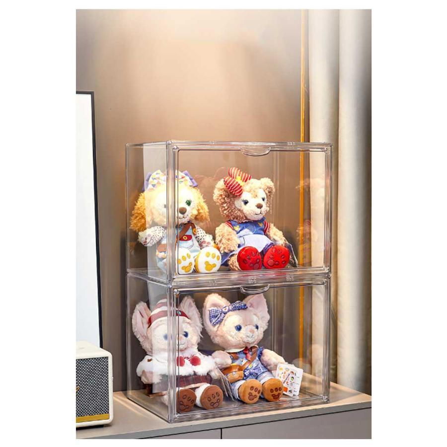 2個セット ぬいぐるみ収納ケース シューズボックス 透明