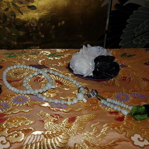 theory xyz 糸魚川翡翆 念珠 八寸浄土 (浄土宗) 女物 7粍玉 正絹菊房 冠婚葬祭、宗教用品-数珠