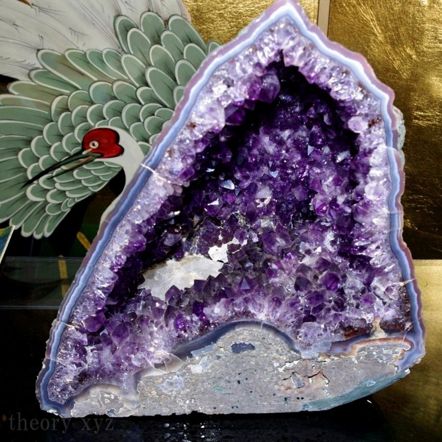 theory xyz アメジスト 原石 ドーム 水晶 共生 群晶 4kg 紫水晶 置物