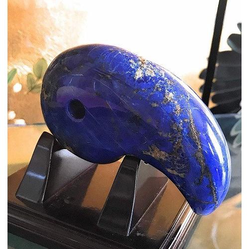 ラピスラズリ theory xyz ラピスラズリ 宝石鑑別書付 勾玉 11cm 置物 極上品