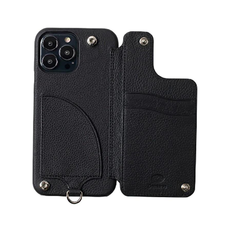 DEMIU POCHE FLAT iPhone15Pro BLACK 携帯ケース(デミュウ)