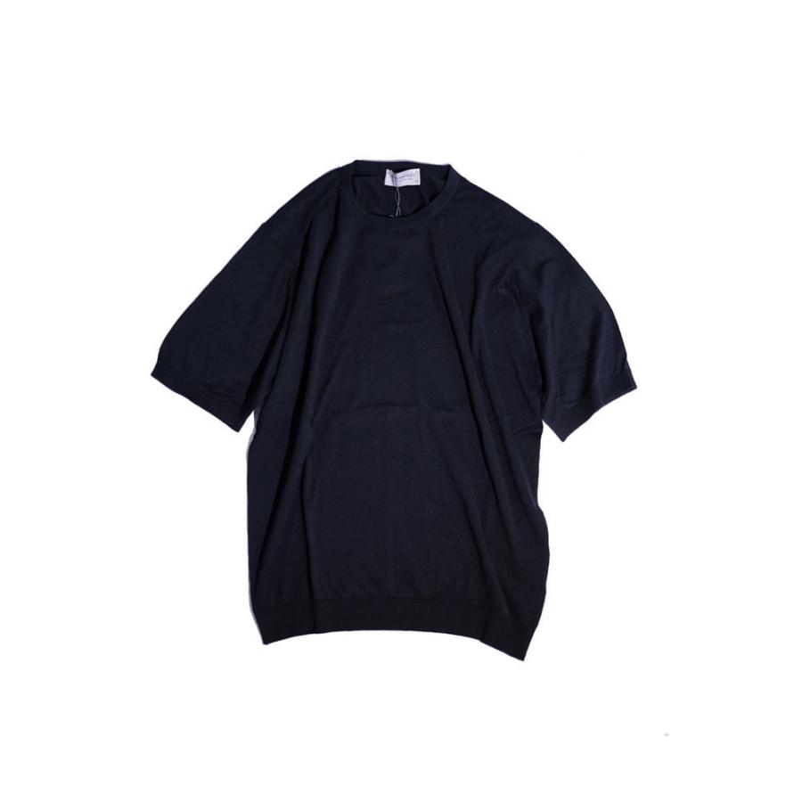 JOHN SMEDLEY ジョンスメドレー メンズ 20S/S S4431 メンズ 30G クルーネック半袖ニット BLACK