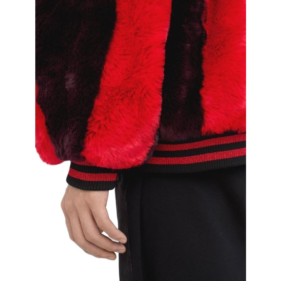 MARCELO BURLON マルセロ ブロン メンズ FAKE FUR BOMBER RED DARK PURPLE｜thepark｜03