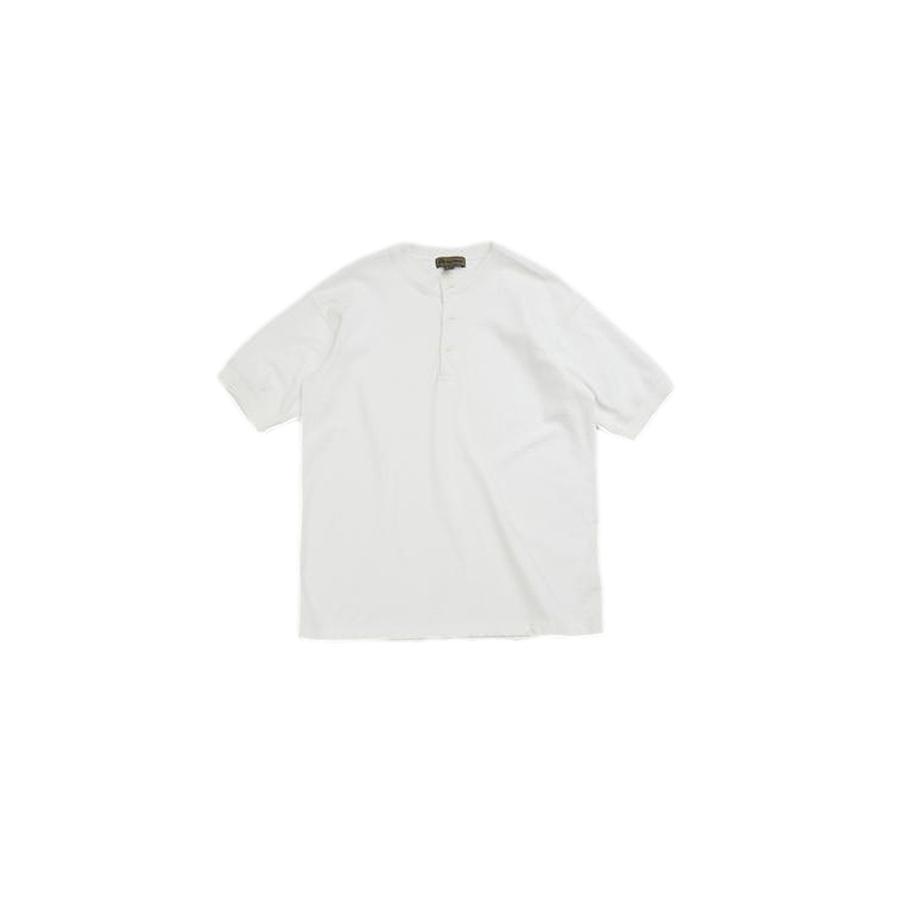 NIGEL CABOURN ナイジェルケーボン メンズ 40'S ワークヘンリーネックショートスリーブ OFF WHITE｜thepark