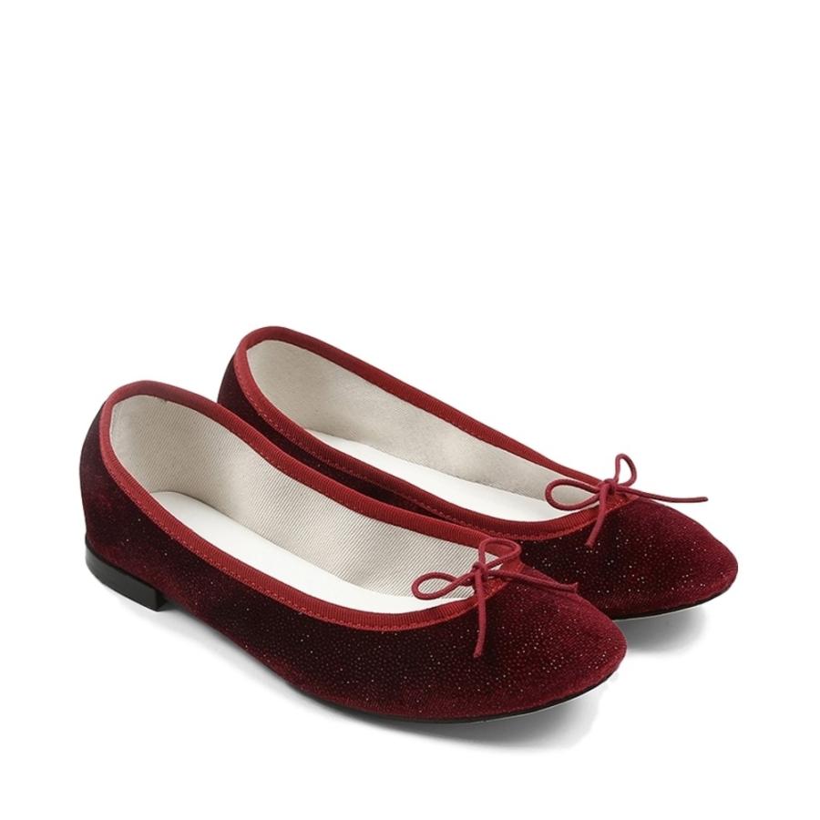内祝い 正規取扱店 Repetto Ballerina Cendrillon Velours Glitter Red レペット サンドリオン 売り切れ必至 Nereli Co