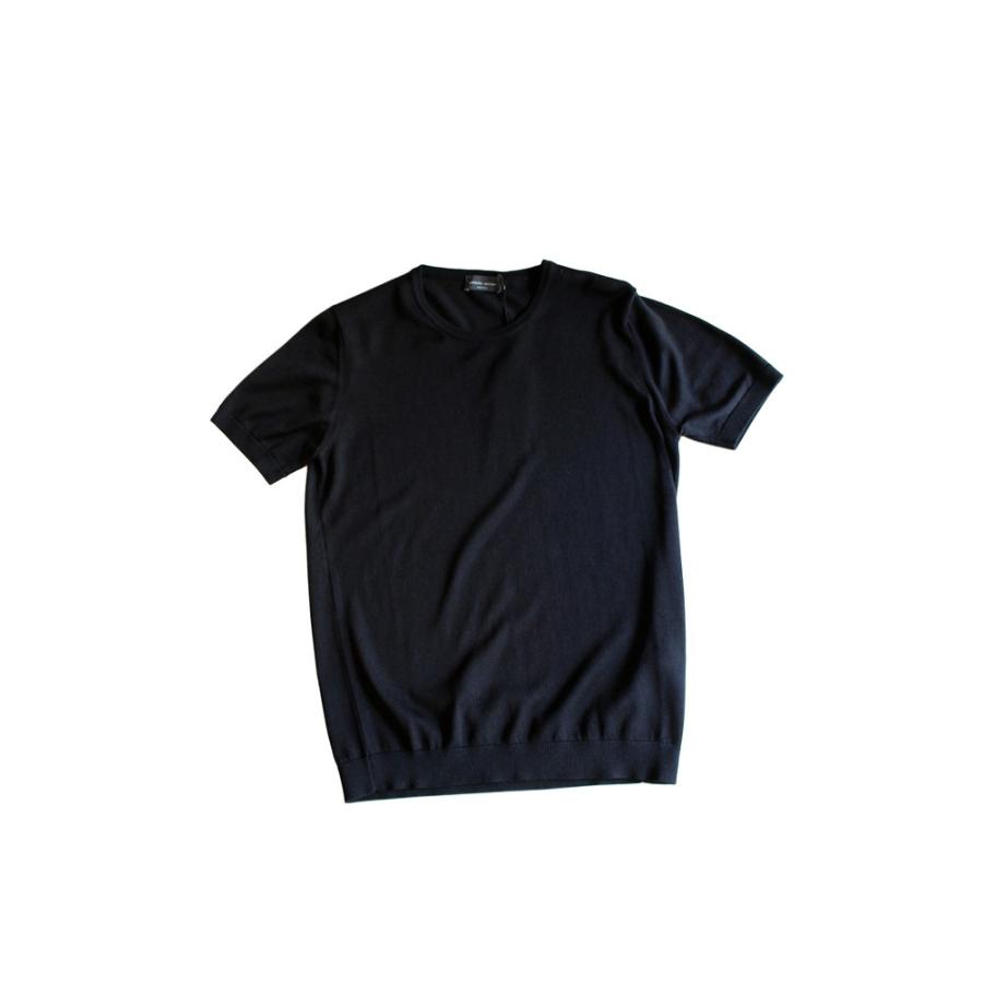 正規取扱店 ROBERTO COLLINA メンズ 19S/S 半袖ニット 09 NERO (ロベルトコリーナ)