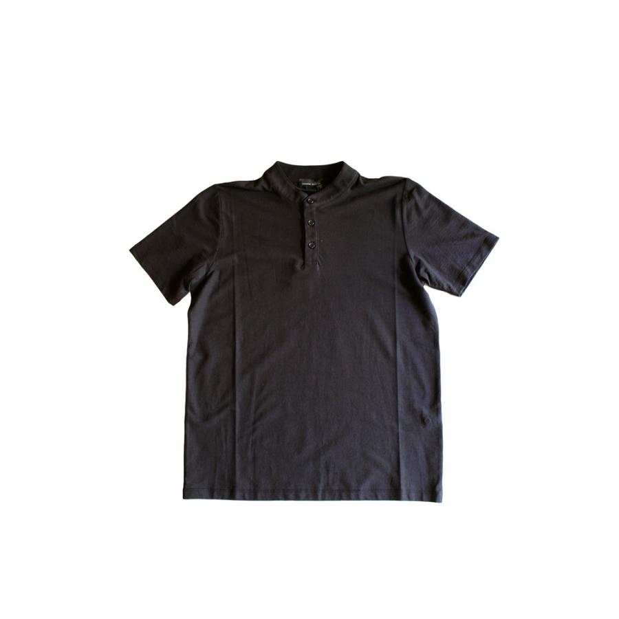 正規取扱店 ROBERTO COLLINA メンズ 19S/S 半袖ヘンリーネックカットソー 09 NERO (ロベルトコリーナ)｜thepark