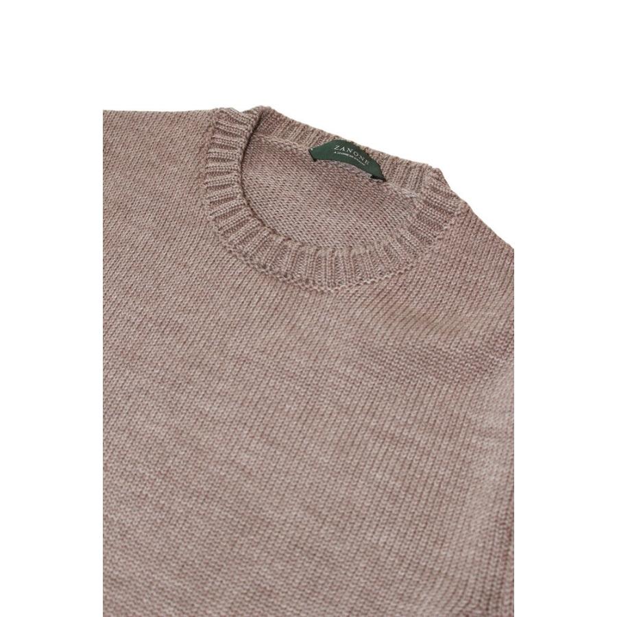ZANONE 正規取扱店 GIRO ミドルゲージクルーネックニット Z2873 BEIGE 