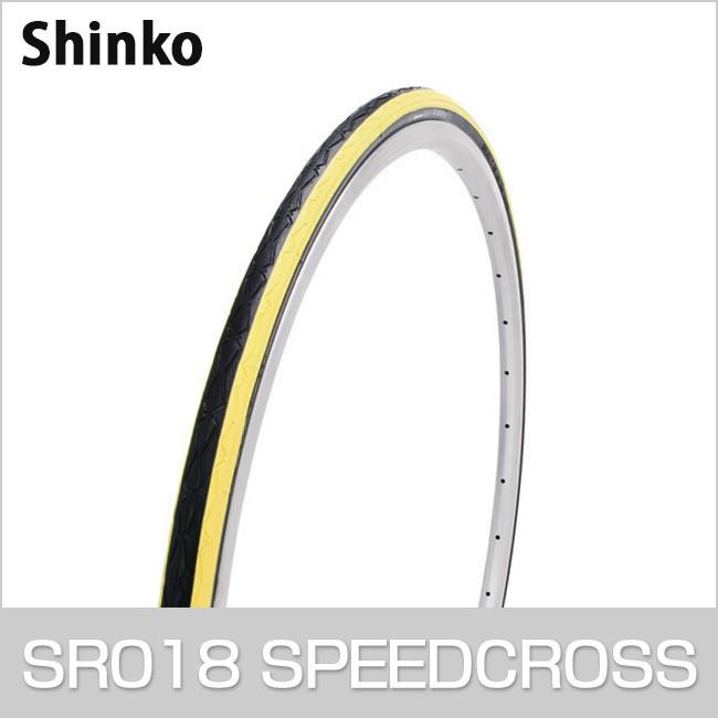 供え 百貨店 SHINKO シンコー SR018 DEMING SPEEDCROSS スピードクロス 700×28C ブラック イエロー 自転車 タイヤ クロスバイク karage.tv karage.tv