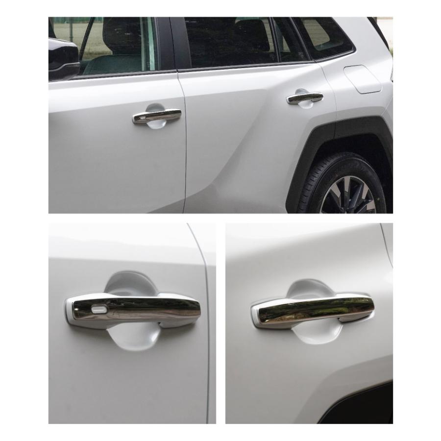 rav4 社外ドアハンドルカバー　ラプターライナー塗装 カー用品】RAV4 ドアハンドルカバーをチッピング塗装して取り付けて