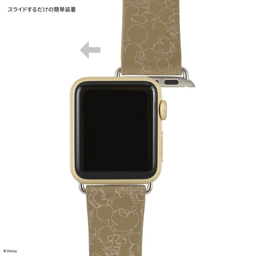 グルマンディーズ ディズニーキャラクター Apple Watch 41/40/38mm 対応レザーバンド ミッキーマウス DN-990MK 4550213081632｜theprooffactory｜02